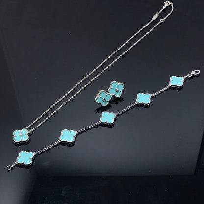 [⭐Clover Jewelry]CLOVER 1 DIAMOND BLUE SKY SILVER EARRINGS