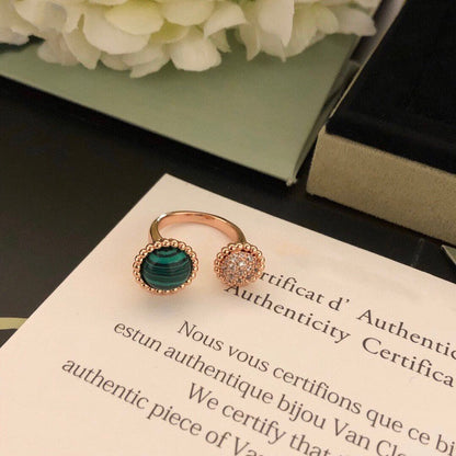[⭐Clover Jewelry]PERLEE COULEURS DIAMOND ROSE GOLD BETWEEN THE FINGER RING