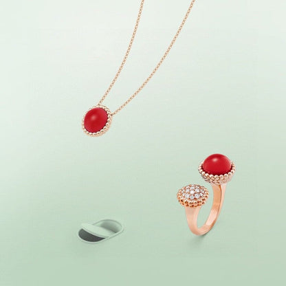 [⭐Clover Jewelry]PERLEE COULEURS DIAMOND ROSE GOLD BETWEEN THE FINGER RING