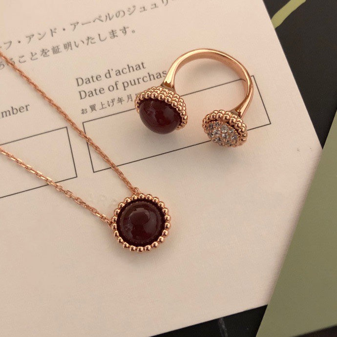 [⭐Clover Jewelry]PERLEE COULEURS DIAMOND ROSE GOLD BETWEEN THE FINGER RING