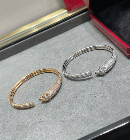 [⭐Clover Jewelry]PANTHERE FULL DIAMOND OPEN BRACELET