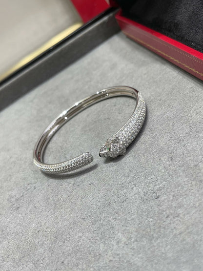 [⭐Clover Jewelry]PANTHERE FULL DIAMOND OPEN BRACELET