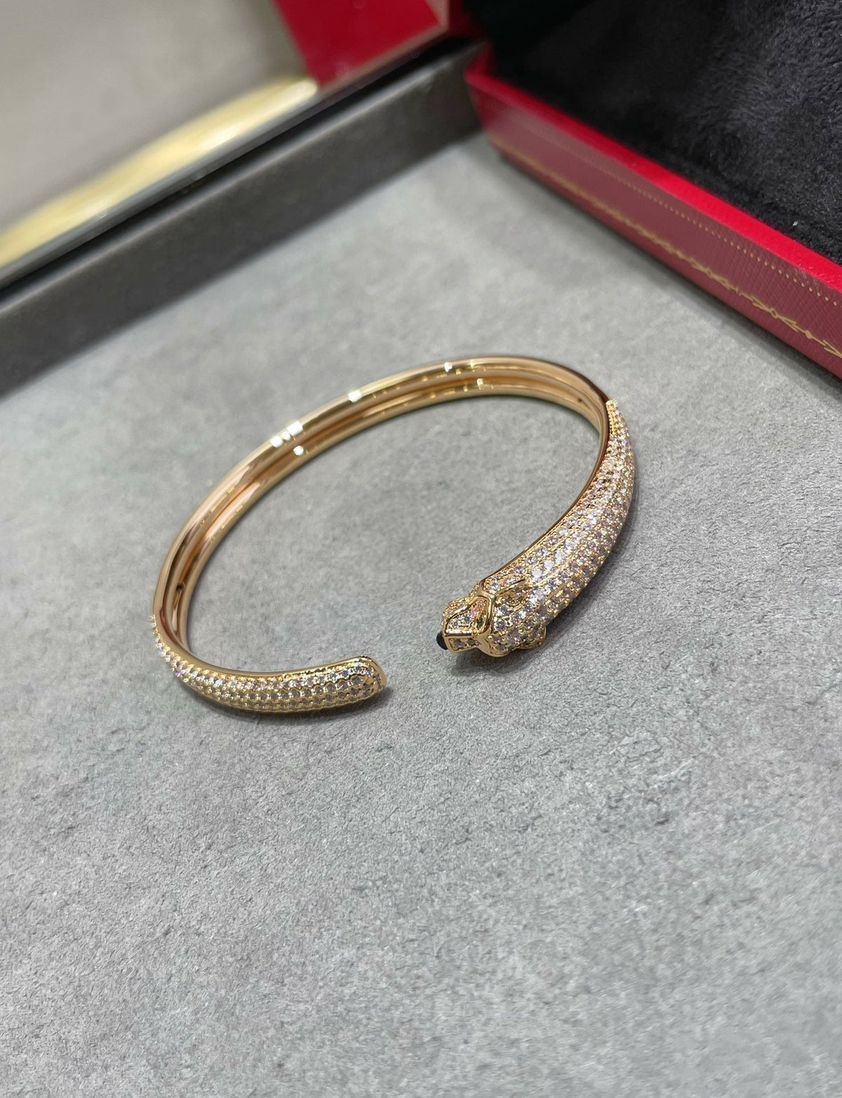 [⭐Clover Jewelry]PANTHERE FULL DIAMOND OPEN BRACELET