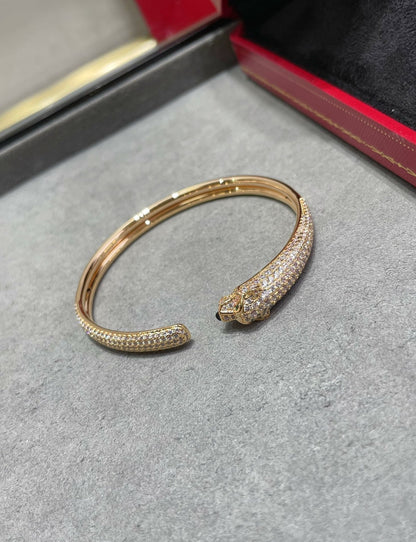 [⭐Clover Jewelry]PANTHERE FULL DIAMOND OPEN BRACELET