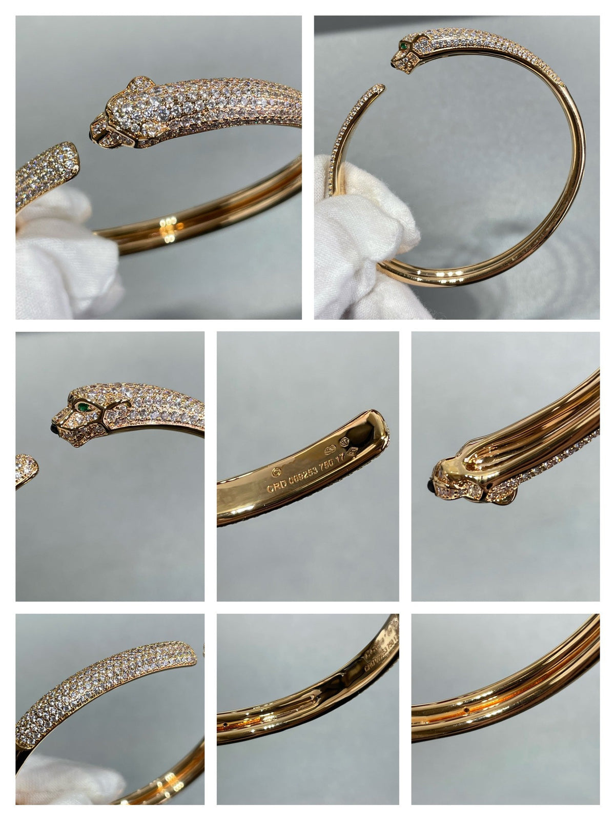 [⭐Clover Jewelry]PANTHERE FULL DIAMOND OPEN BRACELET