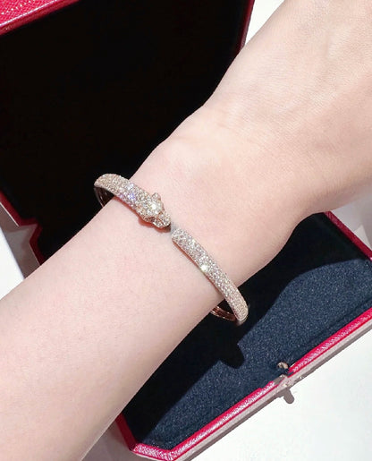 [⭐Clover Jewelry]PANTHERE FULL DIAMOND OPEN BRACELET