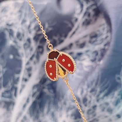 [⭐Clover Jewelry]LUCKY SPRING 1 MOTIF PINK GOLD BRACELET