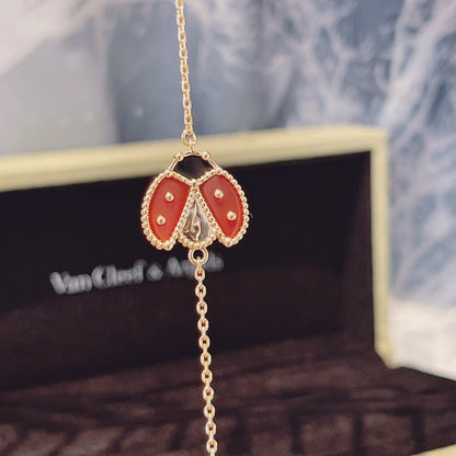 [⭐Clover Jewelry]LUCKY SPRING 1 MOTIF PINK GOLD BRACELET