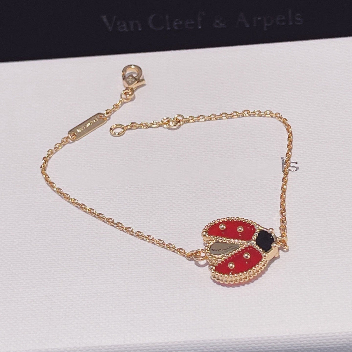 [⭐Clover Jewelry]LUCKY SPRING 1 MOTIF PINK GOLD BRACELET