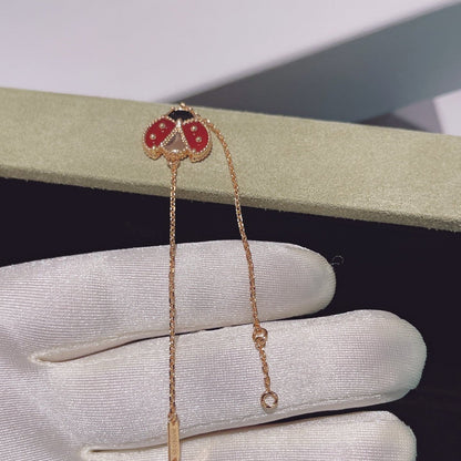 [⭐Clover Jewelry]LUCKY SPRING 1 MOTIF PINK GOLD BRACELET