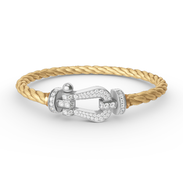 [⭐Clover Jewelry]FORCE LARGE HORSESHOE FULL DIAMOND BRACELET SILVER