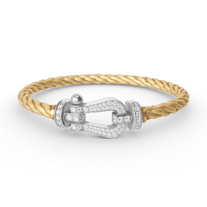 [⭐Clover Jewelry]FORCE LARGE HORSESHOE FULL DIAMOND BRACELET SILVER