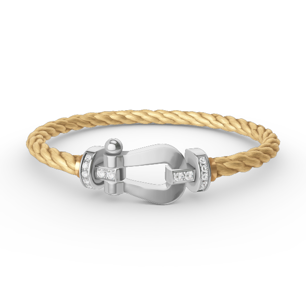 [⭐Clover Jewelry]FORCE LARGE HORSESHOE HALF DIAMOND BRACELET SILVER