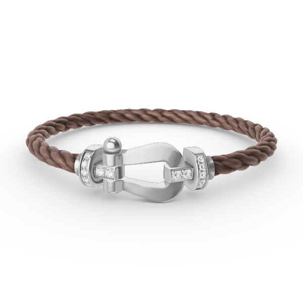 [⭐Clover Jewelry]FORCE LARGE HORSESHOE HALF DIAMOND BRACELET SILVER