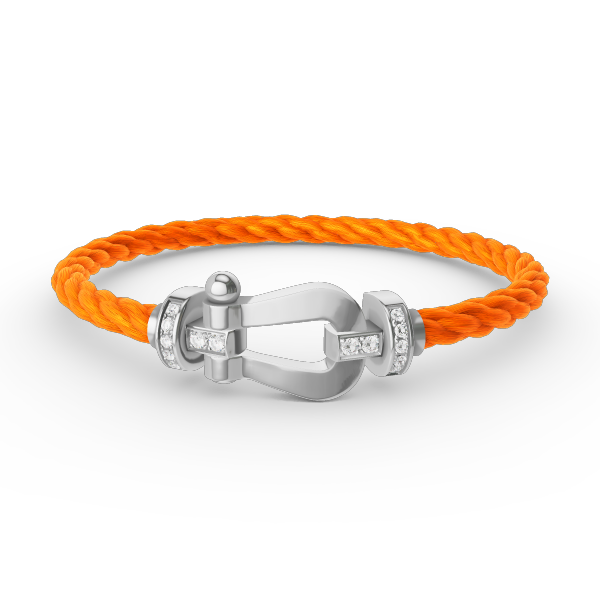 [⭐Clover Jewelry]FORCE LARGE HORSESHOE HALF DIAMOND BRACELET SILVER