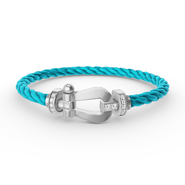 [⭐Clover Jewelry]FORCE LARGE HORSESHOE HALF DIAMOND BRACELET SILVER