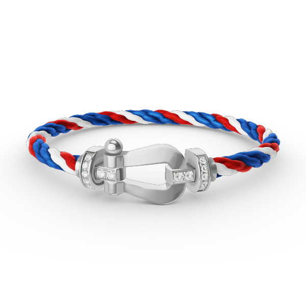 [⭐Clover Jewelry]FORCE LARGE HORSESHOE HALF DIAMOND BRACELET SILVER
