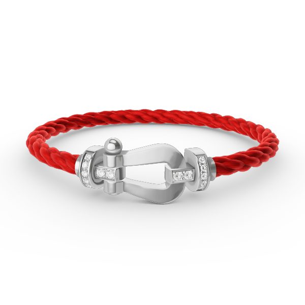 [⭐Clover Jewelry]FORCE LARGE HORSESHOE HALF DIAMOND BRACELET SILVER