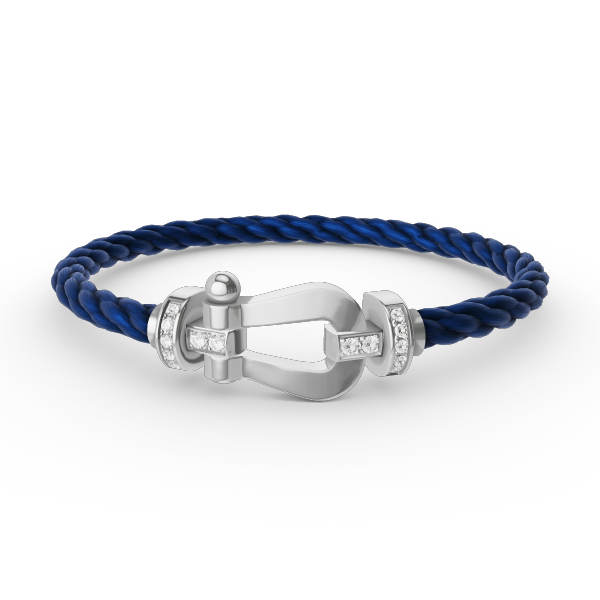 [⭐Clover Jewelry]FORCE LARGE HORSESHOE HALF DIAMOND BRACELET SILVER
