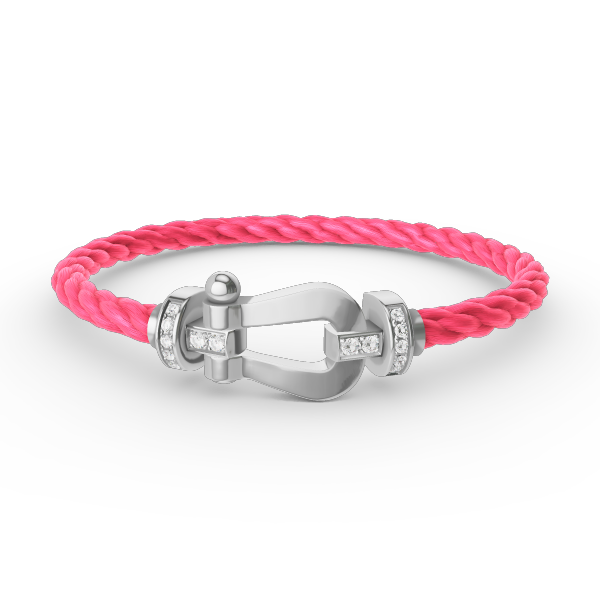 [⭐Clover Jewelry]FORCE LARGE HORSESHOE HALF DIAMOND BRACELET SILVER