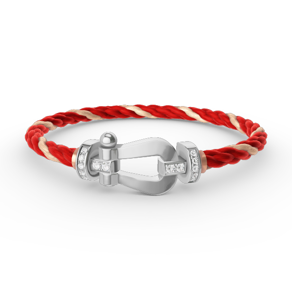 [⭐Clover Jewelry]FORCE LARGE HORSESHOE HALF DIAMOND BRACELET SILVER