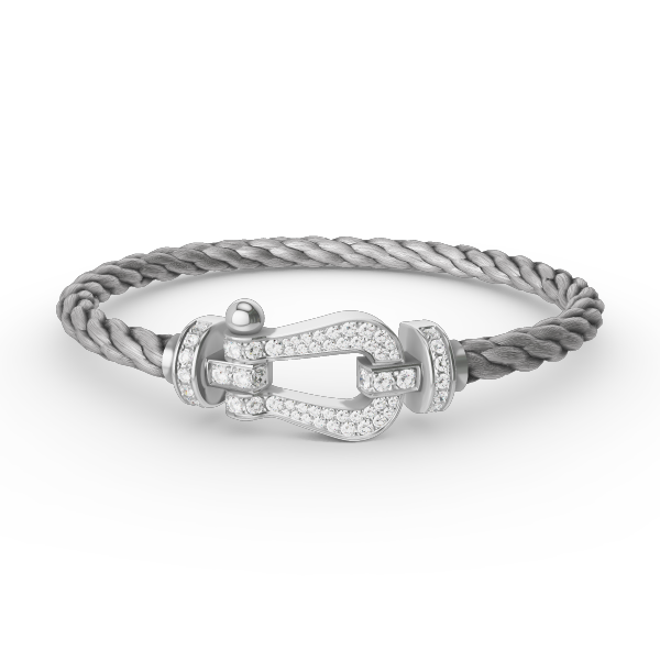 [⭐Clover Jewelry]FORCE LARGE HORSESHOE FULL DIAMOND BRACELET SILVER