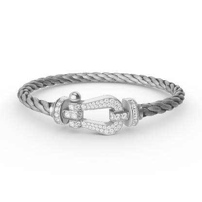 [⭐Clover Jewelry]FORCE LARGE HORSESHOE FULL DIAMOND BRACELET SILVER
