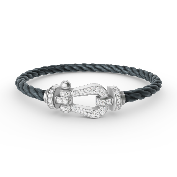 [⭐Clover Jewelry]FORCE LARGE HORSESHOE FULL DIAMOND BRACELET SILVER