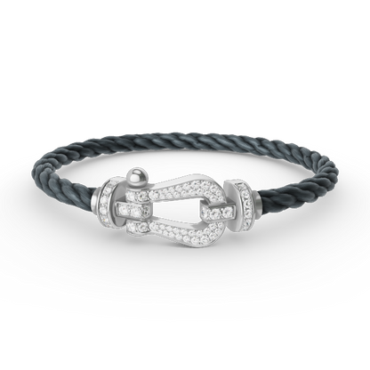 [⭐Clover Jewelry]FORCE LARGE HORSESHOE FULL DIAMOND BRACELET SILVER
