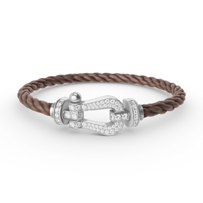 [⭐Clover Jewelry]FORCE LARGE HORSESHOE FULL DIAMOND BRACELET SILVER
