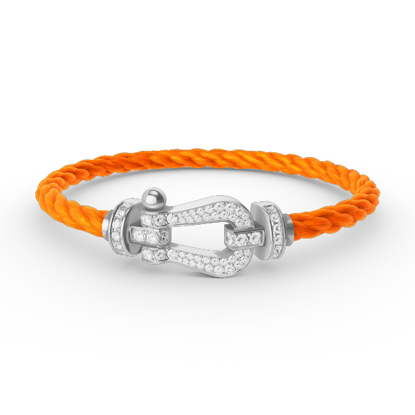 [⭐Clover Jewelry]FORCE LARGE HORSESHOE FULL DIAMOND BRACELET SILVER