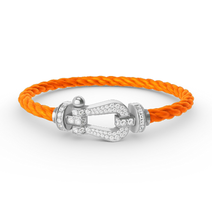 [⭐Clover Jewelry]FORCE LARGE HORSESHOE FULL DIAMOND BRACELET SILVER
