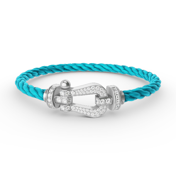 [⭐Clover Jewelry]FORCE LARGE HORSESHOE FULL DIAMOND BRACELET SILVER