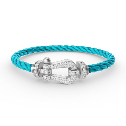 [⭐Clover Jewelry]FORCE LARGE HORSESHOE FULL DIAMOND BRACELET SILVER