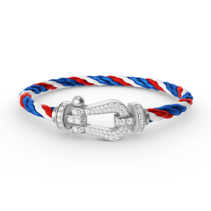 [⭐Clover Jewelry]FORCE LARGE HORSESHOE FULL DIAMOND BRACELET SILVER