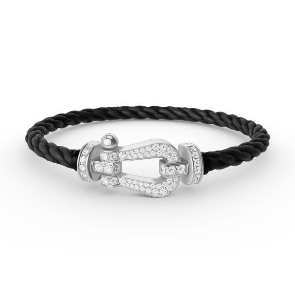 [⭐Clover Jewelry]FORCE LARGE HORSESHOE FULL DIAMOND BRACELET SILVER