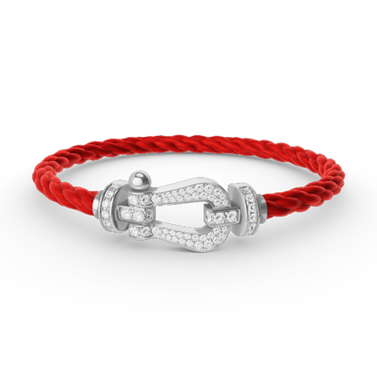 [⭐Clover Jewelry]FORCE LARGE HORSESHOE FULL DIAMOND BRACELET SILVER