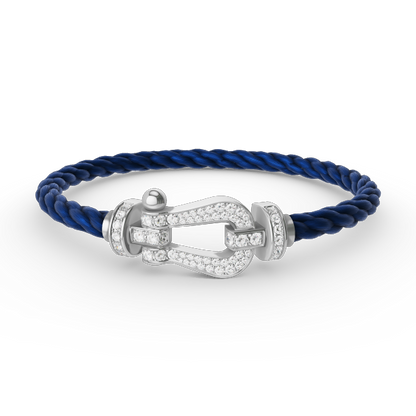 [⭐Clover Jewelry]FORCE LARGE HORSESHOE FULL DIAMOND BRACELET SILVER