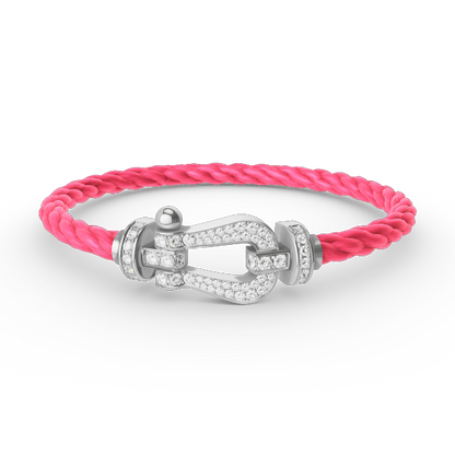 [⭐Clover Jewelry]FORCE LARGE HORSESHOE FULL DIAMOND BRACELET SILVER