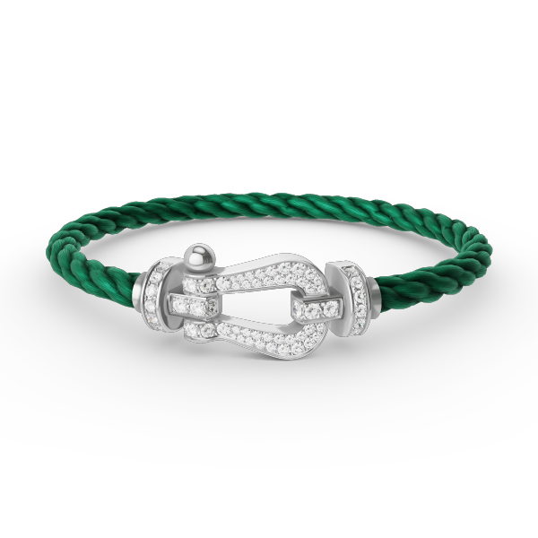 [⭐Clover Jewelry]FORCE LARGE HORSESHOE FULL DIAMOND BRACELET SILVER