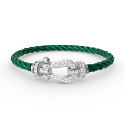 [⭐Clover Jewelry]FORCE LARGE HORSESHOE FULL DIAMOND BRACELET SILVER