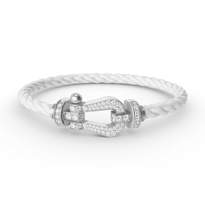 [⭐Clover Jewelry]FORCE LARGE HORSESHOE FULL DIAMOND BRACELET SILVER