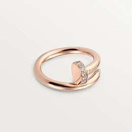 [⭐Clover Jewelry]JUSTE RING 2.65MM PINK GOLD DIAMOND