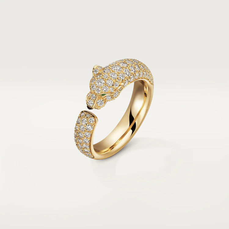 [⭐Clover Jewelry]PANTHERE PINK GOLD DIAMOND RING