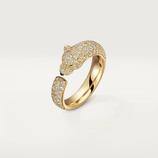 [⭐Clover Jewelry]PANTHERE PINK GOLD DIAMOND RING