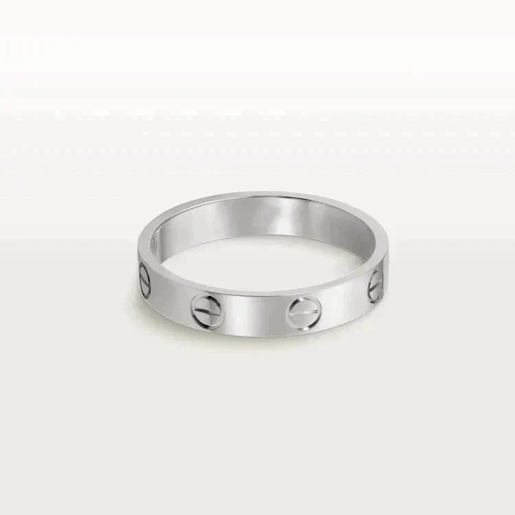 [⭐Clover Jewelry]LOVE RING 4MM 1 DIAMOND SILVER