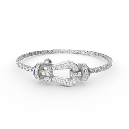 [⭐Clover Jewelry]FORCE  LARGE HORSESHOE FULL DIAMOND TENNIS BRACELET