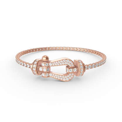 [⭐Clover Jewelry]FORCE  LARGE HORSESHOE FULL DIAMOND TENNIS BRACELET