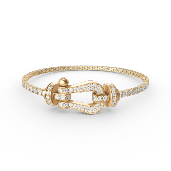 [⭐Clover Jewelry]FORCE  LARGE HORSESHOE FULL DIAMOND TENNIS BRACELET