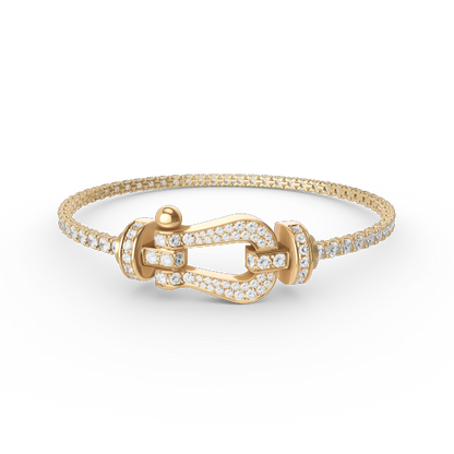 [⭐Clover Jewelry]FORCE  LARGE HORSESHOE FULL DIAMOND TENNIS BRACELET